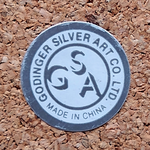 Vtg Godinger Silver Art Green Marble 10” Round Cheese Board Charcuterie Grapes - Picture 4 of 5